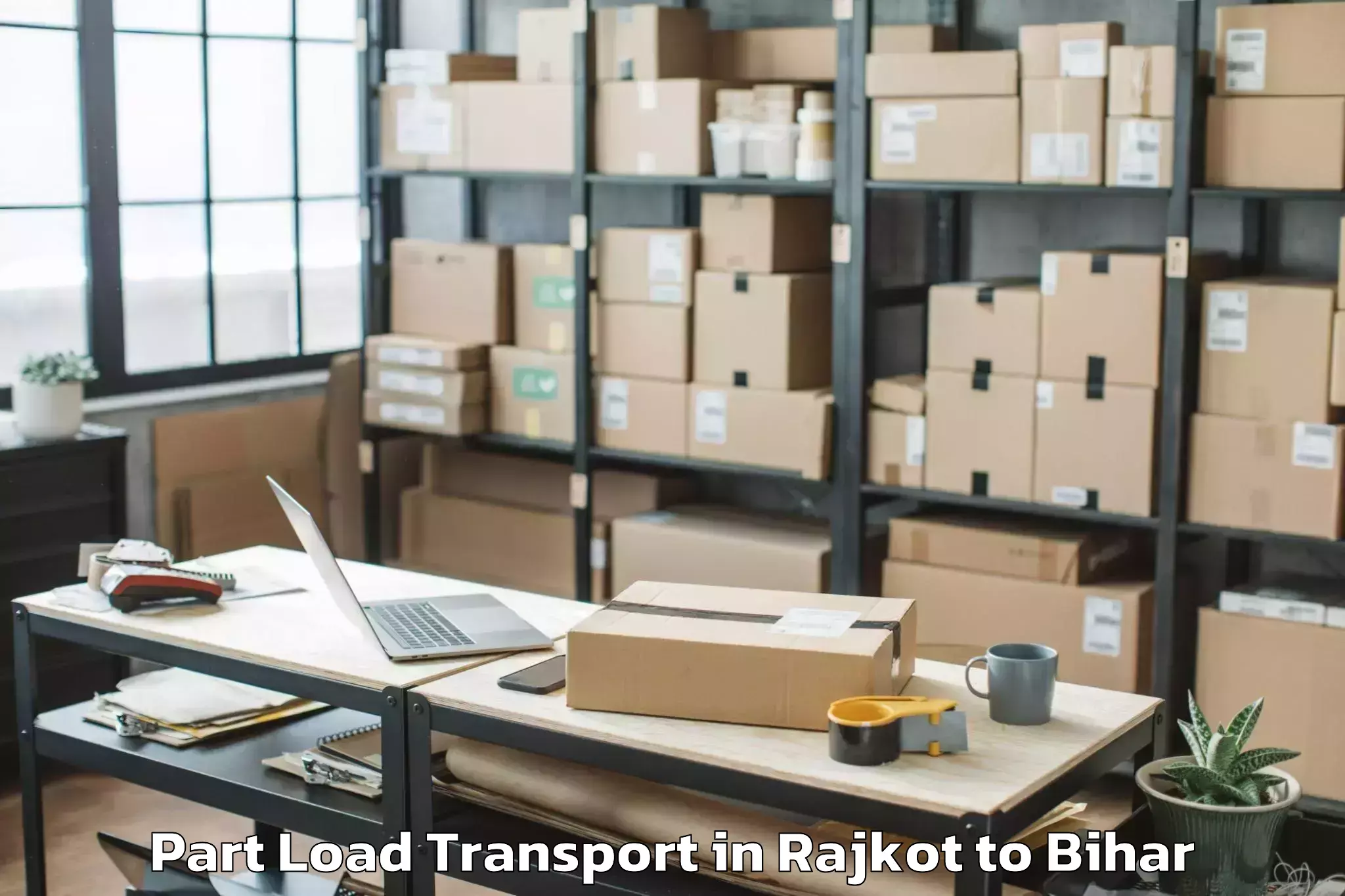 Reliable Rajkot to Waris Aliganj Part Load Transport